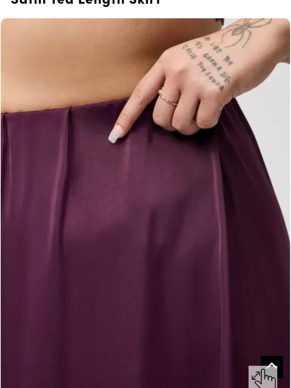 NWOT Torrid Plum Satin Midi Skirt - Picture 3 of 5